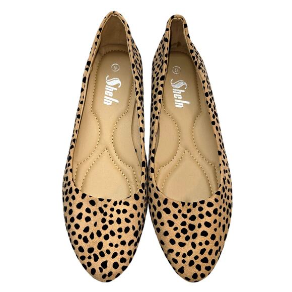 Sheln 9 Women's Flat Shoes Brown Cheetah Print Closed Toe - Picture 1 of 6